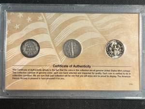 lot 105 image: THREE CENTURIES OF US DIMES SET