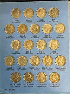 lot 111 image: FULL BOOK OF US JEFFERSON NICKELS (MISSING 1953-S)