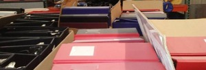 3 Ring Binders. Boxes