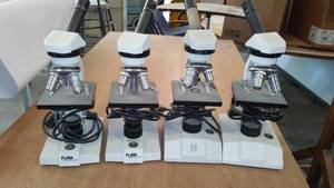 Microscopes(3)with office desk.