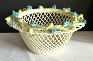 lot 67 image: Belleek Pitcher and Forget Me Not Basket