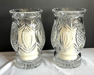 lot 107 image: Pair of Gorgeous Galeway Crystal Candle Holders