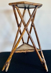 lot 44 image: Vintage Tall Tripod Plant Table  Side Table