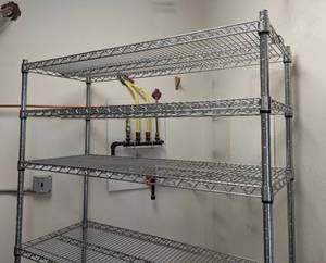 lot 83 image: Rolling Metal Storage Shelf