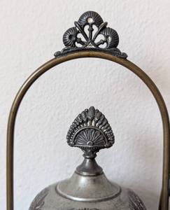 lot 80 image: Victorian Silver Plated Blue Glass Pickle Castor