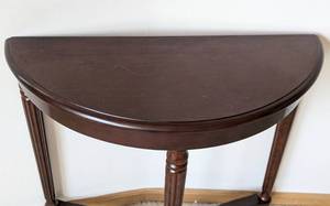lot 18 image: Bombay Mahogany Crescent Wood Accent Table