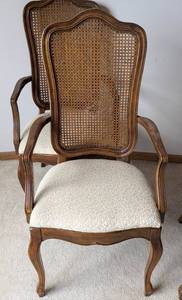 lot 17 image: Elegant Cane Back Dining Chair Set