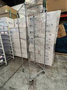 lot 2 image: Metro Super Erecta Chrome-Plated Wire Cart Mobile Shelving Storage Rack Truck - NSF Approved - Like New Condition 80 x 24 x 24
