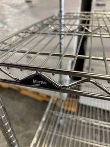 lot 6 image: InterMetro Adjustable 5-Tier Super Erecta Chrome-Plated Wire Cart Mobile Shelving Storage Rack Truck - NSF Approved - In Great Condition 80 x 35.5 x 24