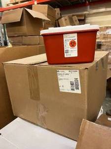 lot 33 image: MSRP $350  1 Case (32 each) NEW Covidien 31143699 Single-Use Sharps-A-Gator Sharps Container - These Containers Are So Great For Other Storage Organization Perfect Size 21 x 21 x 15