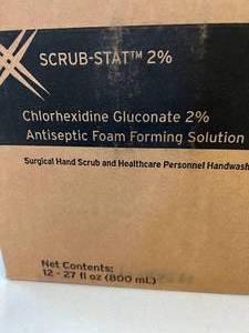 lot 54 image: 3 Cases (12 each per case) NEW ECOLAB 6030622 12 fl oz. Scrub-STAT 2% Chlorhexidine Gluconate Antiseptic Foam Forming Solution Surgical Hand Scrub and Healthcare Personnel Handwash