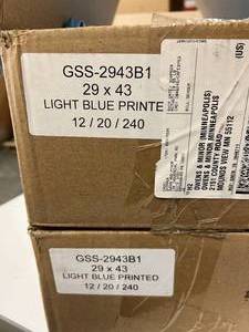 lot 67 image: MSRP $250  2 Case (240 bags per case) NEW Owens & Minor GSS-2943B1 Soiled Linen Bags - Light Blue (open box)