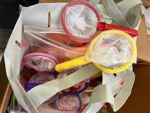 lot 86 image: Large Lot In Box Of NEW Kids Childs Bug Insect Observation Containers and Net Catchers