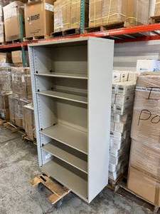 lot 81 image: Steelcase RBC15365A 5-Shelf Freestanding Metallic Colored Metal Closed Shelving Display Supply Storage Shelf - In Excellent Condition 65 x 26 x 15