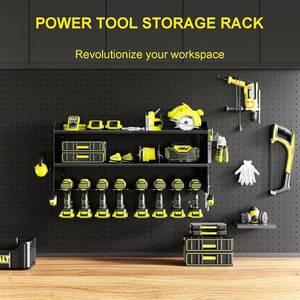 lot 5 image: Jofuas Power Tool Organizer Wall-Mounted Tool Rack