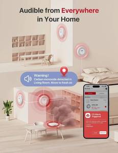 lot 8 image: X-Sense Combination Smoke and Carbon Monoxide Detector with Voice Location