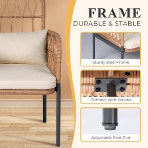 lot 36 image: Prohiker Outdoor Rattan Loveseat with Built-In Table
