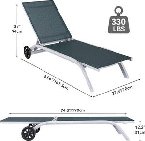 lot 38 image: Yitahome Aluminum Chaise Outdoor Lounge
