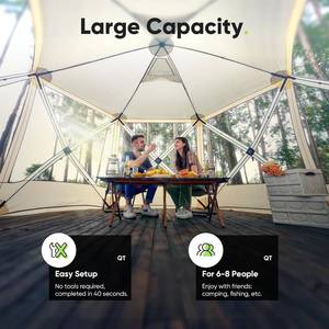 lot 41 image: Quictent 6-Sided Pop-Up Gazebo Screen House Tent