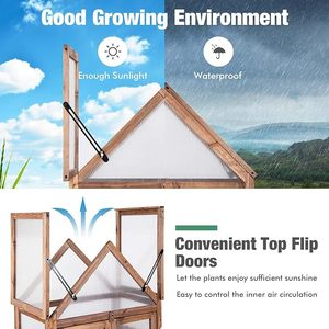 lot 43 image: Lynslim Cold Frame 2 Tier Wooden Portable Greenhouse