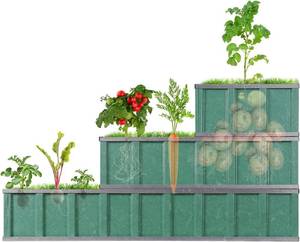 lot 45 image: 3 Tier Raised Galvanized Metal Garden Bed