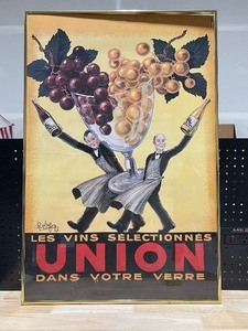 lot 23 image: Les Vins Selectionnes Union Dans Votre Verre Framed Print