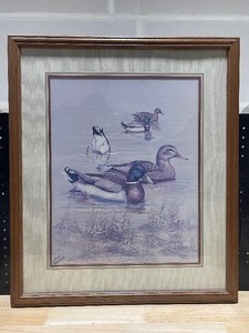 lot 26 image: Anni Moller Mallard Ducks Framed