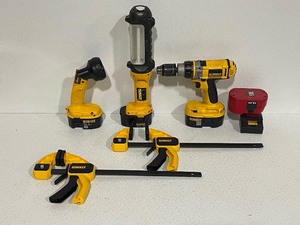 lot 50 image: DeWalt Cordless Tools and Clamps