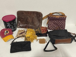 lot 61 image: Handbags, Hat, Tupperware Container