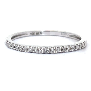 lot 30 image: 0.10 Carat Pave Diamond Stacking Ring in White Gold