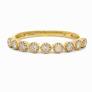 lot 31 image: 0.20 Carat Natural Diamond Bezel Stack Ring in Yellow Gold VIDEO