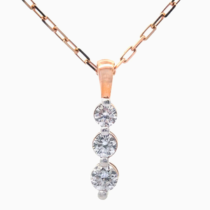 lot 14 image: 0.50 Carat Diamond Three-Stone Drop Pendant in Rose Gold