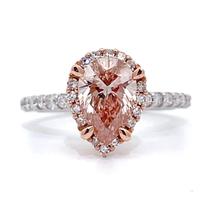 lot 0C image: Rare 2.00 Carat Pink Diamond Ring with White Diamond Accents in 14k White and Rose Gold $4,240 Retail VIDEO
