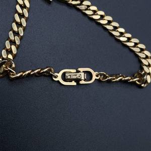 lot 22L image: Christian Dior Authentic Designer Gold CD Logo Vintage Rhinestone 7 Bracelet $399 Retail
