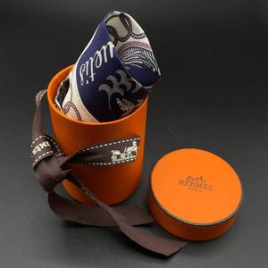 lot 5P image: Hermes Authentic Cliquetis Silk Twilly Scarf with Original Box and Tag
