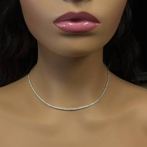 lot 0G image: 5 Carat Diamond Tennis Chain Necklace in 14k Gold
