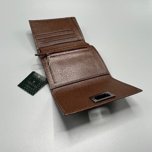 lot 34A image: Brand New Gucci Brown Leather Trifold Wallet - Authentic $380 Retail