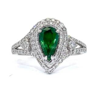lot 16A image: VERY RARE NEW 1.45 Carat NATURAL Alexandrite & Diamond Double Halo Split Shank Ring in Platinum $15,849 Appraisal Included VIDEO