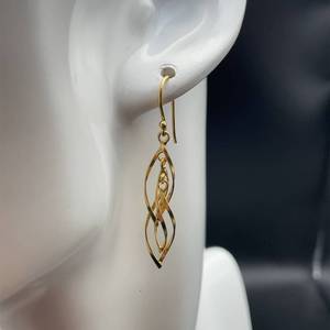 lot 54B image: Waterfall Double Swirl Dangle French Hook Earrings
