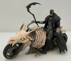 lot 18 image: Vintage Mcfarlane Toys DC Multiverse Death Metal Batman 7 Figure And Batcycle