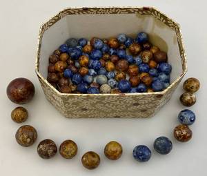 lot 23 image: Antique 1800s German Bennington Marbles Including 1 1564 Shooter & More
