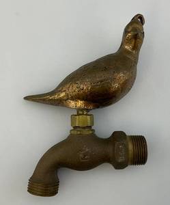 lot 38 image: 1920s Solid Bronze Quail Garden Hose Spigot