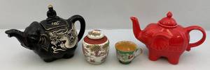 lot 51 image: Misc. Oriental Items Including Elephant Teapots & More