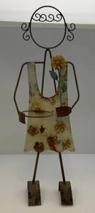 lot 56 image: Large Metal Woman Garden Plant Holder 30 12 Tall