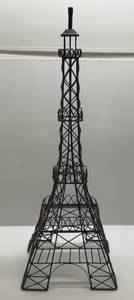 lot 57 image: Vintage Wire Sculpture Eiffel Tower Paris France Metal Garden Sculpture 33 12 Tall