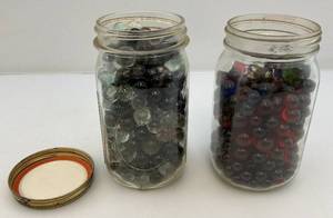 lot 82 image: Vintage Marbles In Jars (Some Glow Under UV Light)