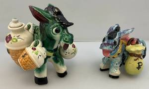 lot 113 image: Two Mid-Century Ceramic Donkey Salt & Pepper Shaker Sets