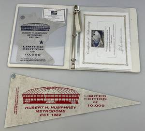lot 114 image: Misc. Items Made From The Hubert H. Humphrey Metrodome Membrane With COAs