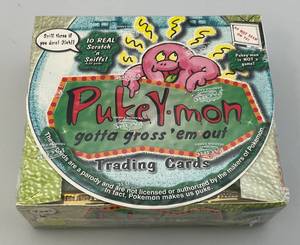 lot 122 image: Vintage Pukey-Mon Gotta Gross EN Out Trading Cards Factory Sealed Box