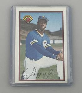 lot 171 image: 1989 Bowman Ken Griffey, Jr. ROOKIE CARD (In Protective Sleeve) Ready For Grading